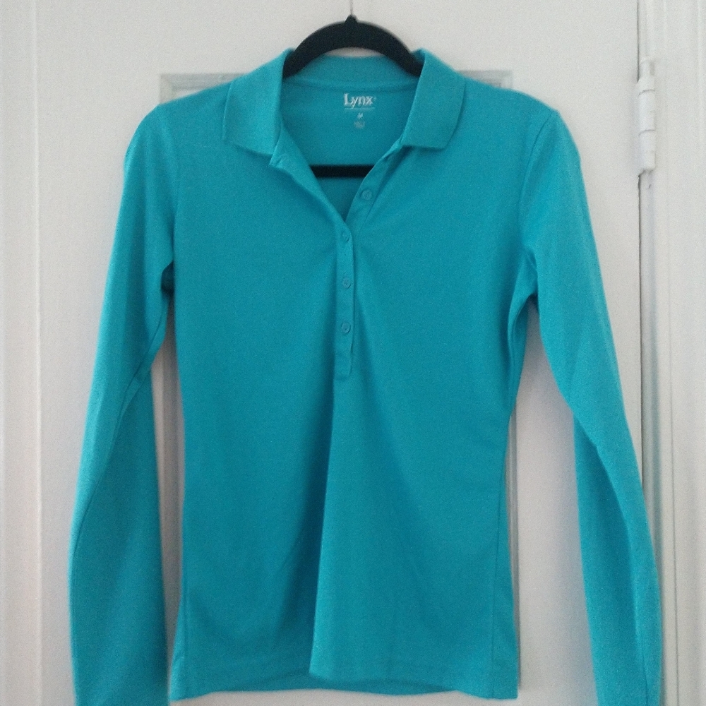 🛍️*4/25 Sz Med  blue Lynx long sleeve golf top